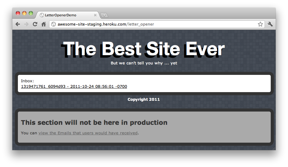 Previewing an Email with Letter Opener in Development